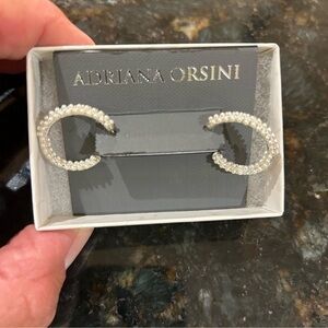 Women’s Adriana Orsini hoop Crystal/pearl earrings